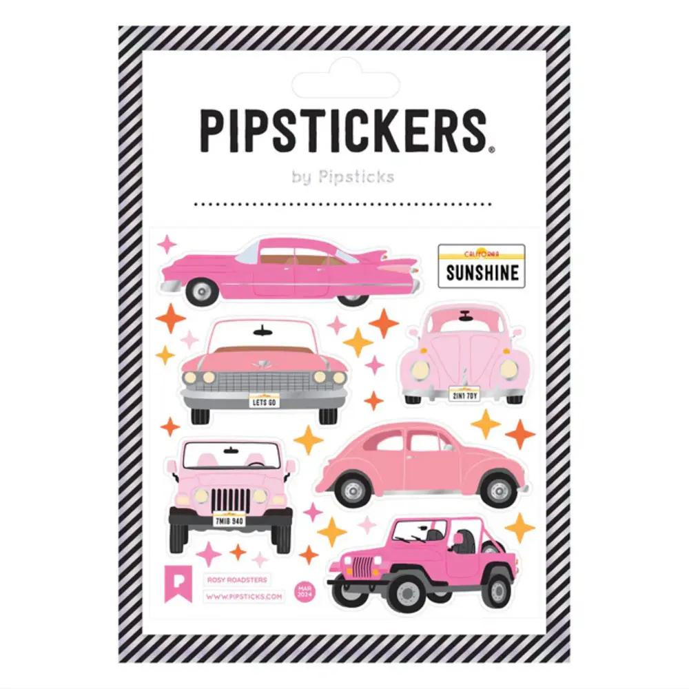 Pipsticks, Stickers, Art & School, 4"x4", Rosy Roadsters, 832285